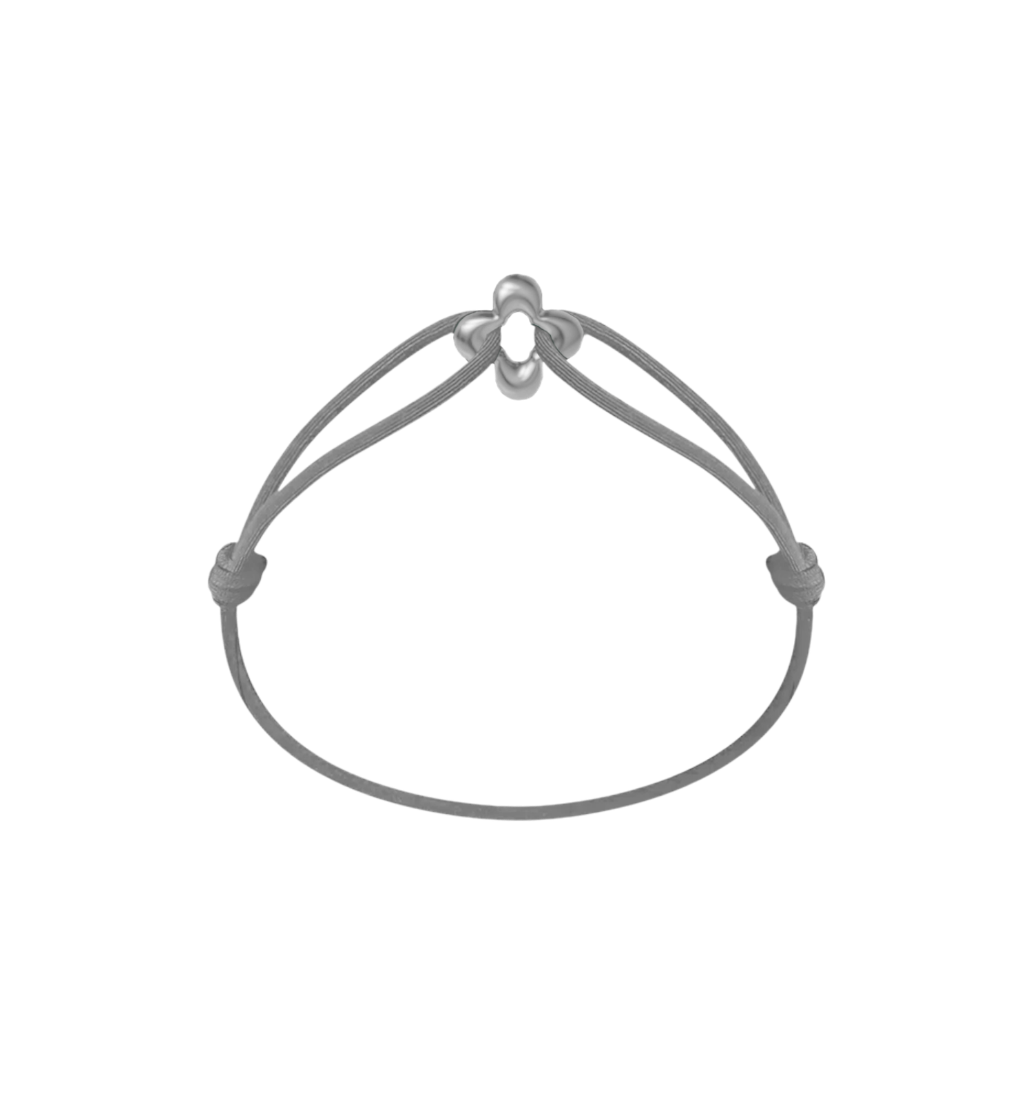 Mini Silver Clover Cord Bracelet