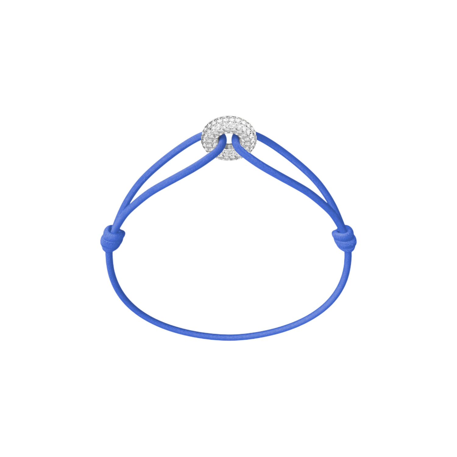 Mini Silver Soho Pavé Cord Bracelet