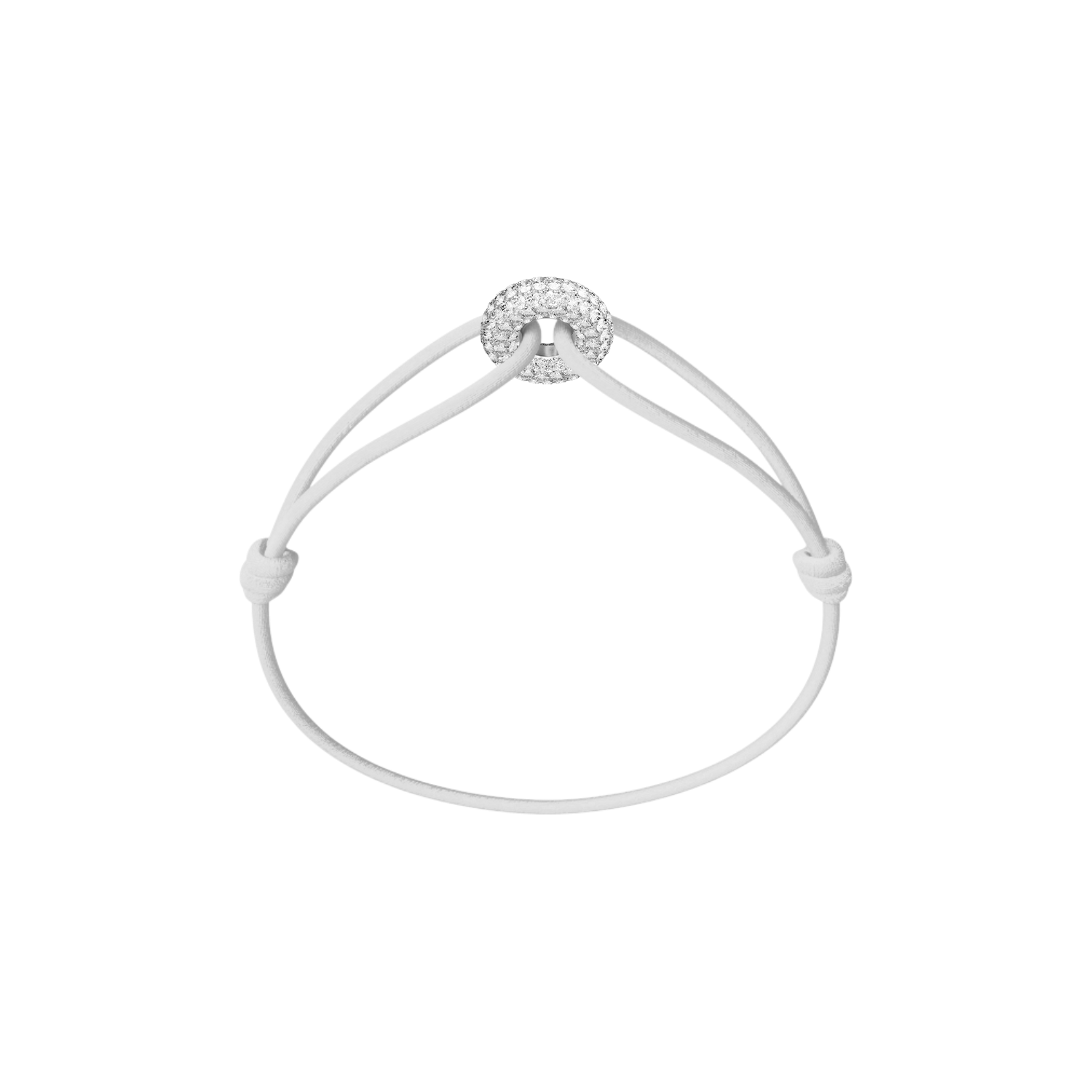 Mini Silver Soho Pavé Cord Bracelet