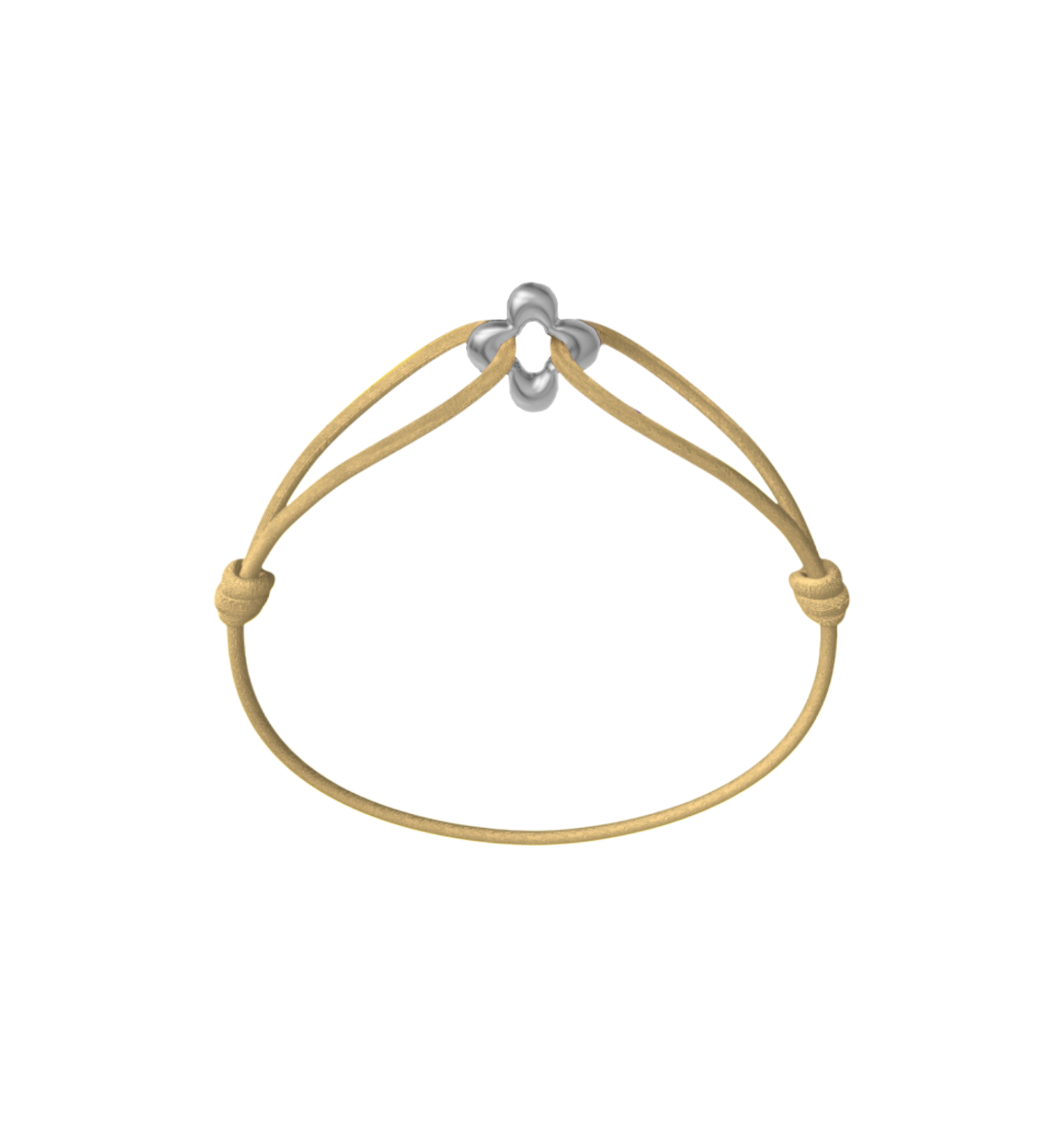 Mini Silver Clover Cord Bracelet