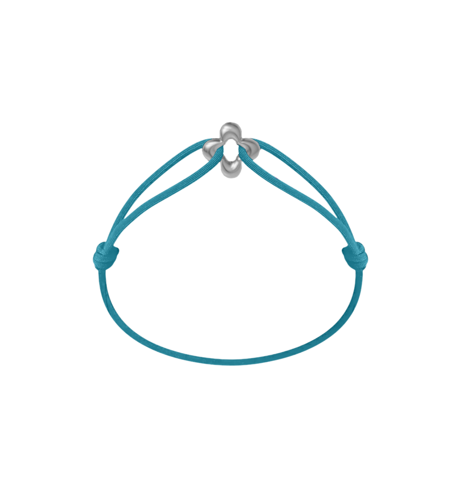 Mini Silver Clover Cord Bracelet