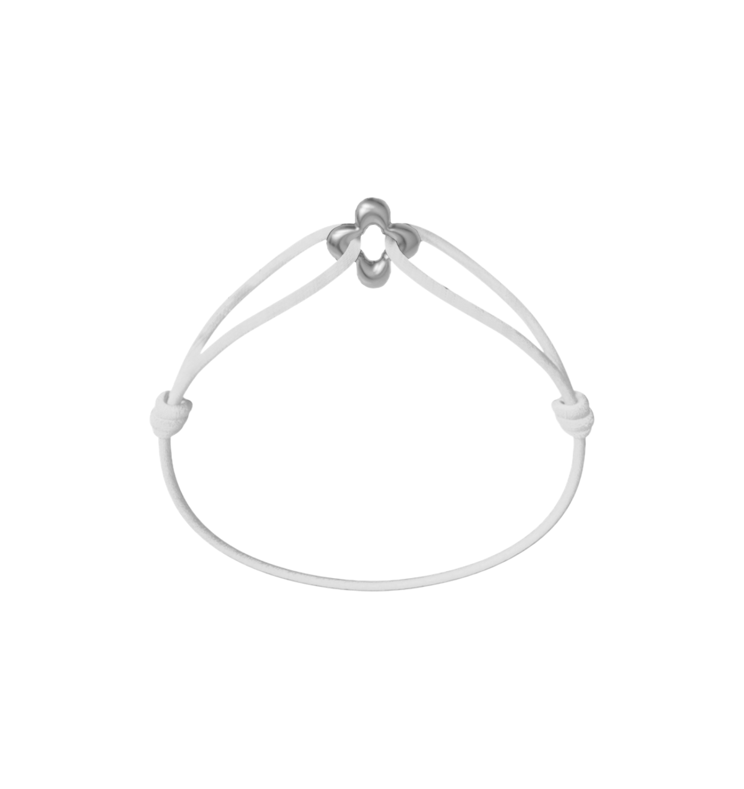 Mini Silver Clover Cord Bracelet