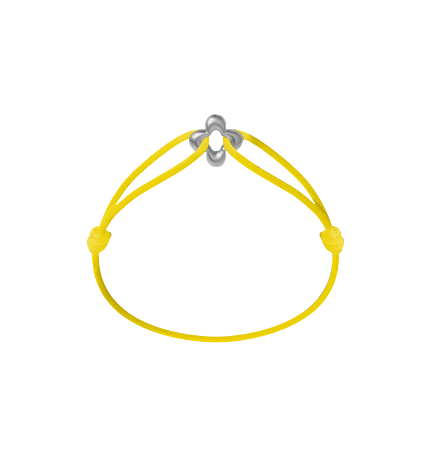 Mini Silver Clover Cord Bracelet