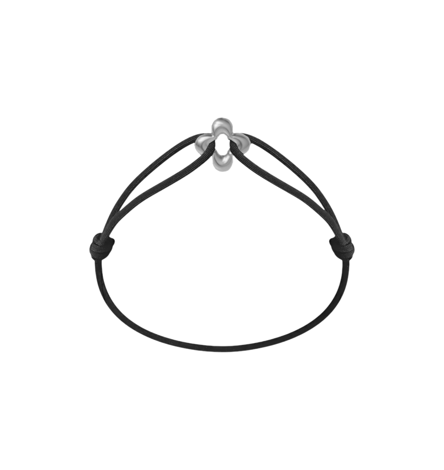 Mini Silver Clover Cord Bracelet