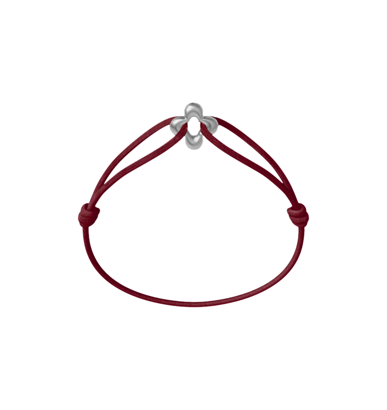 Mini Silver Clover Cord Bracelet