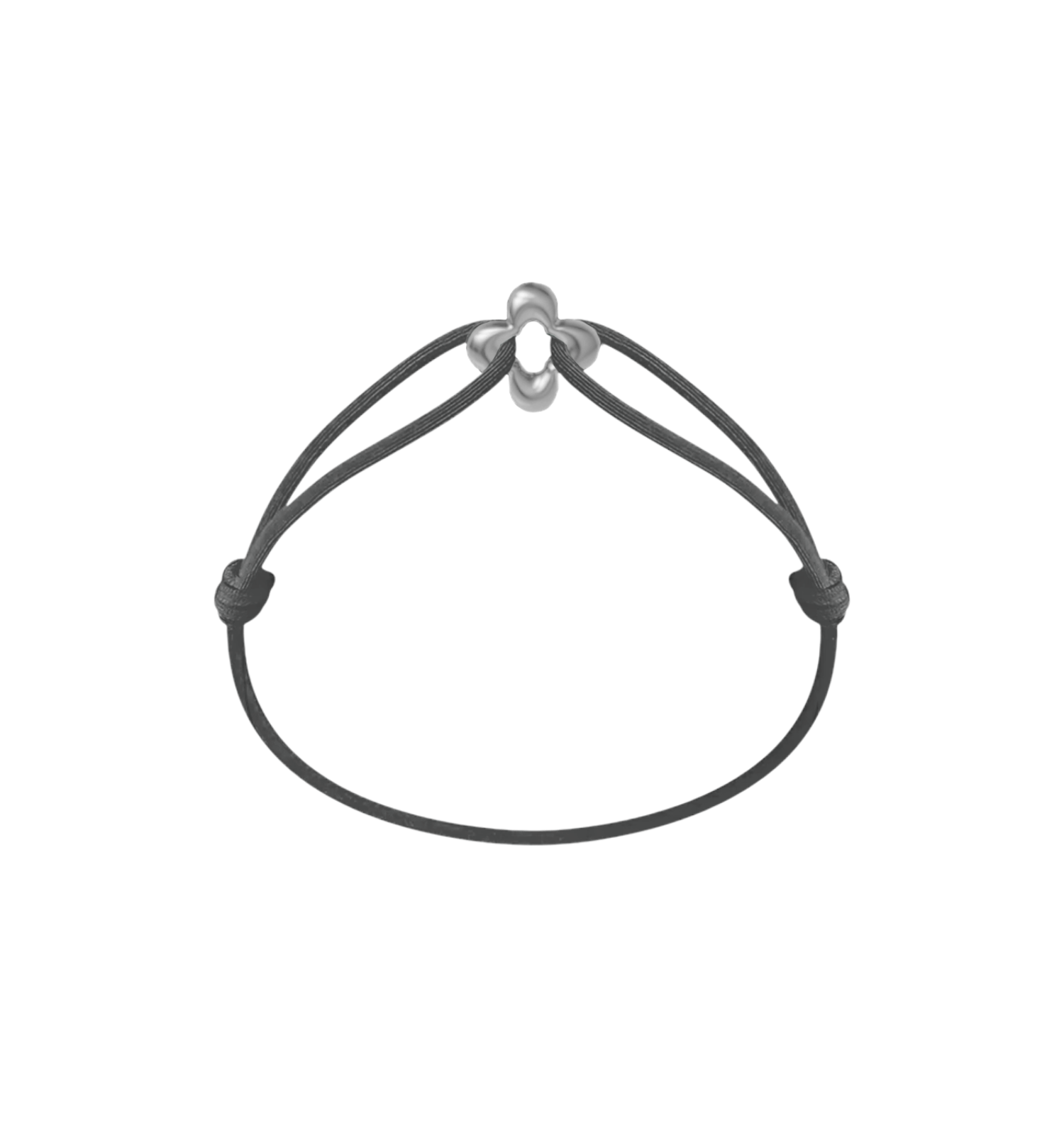 Mini Silver Clover Cord Bracelet
