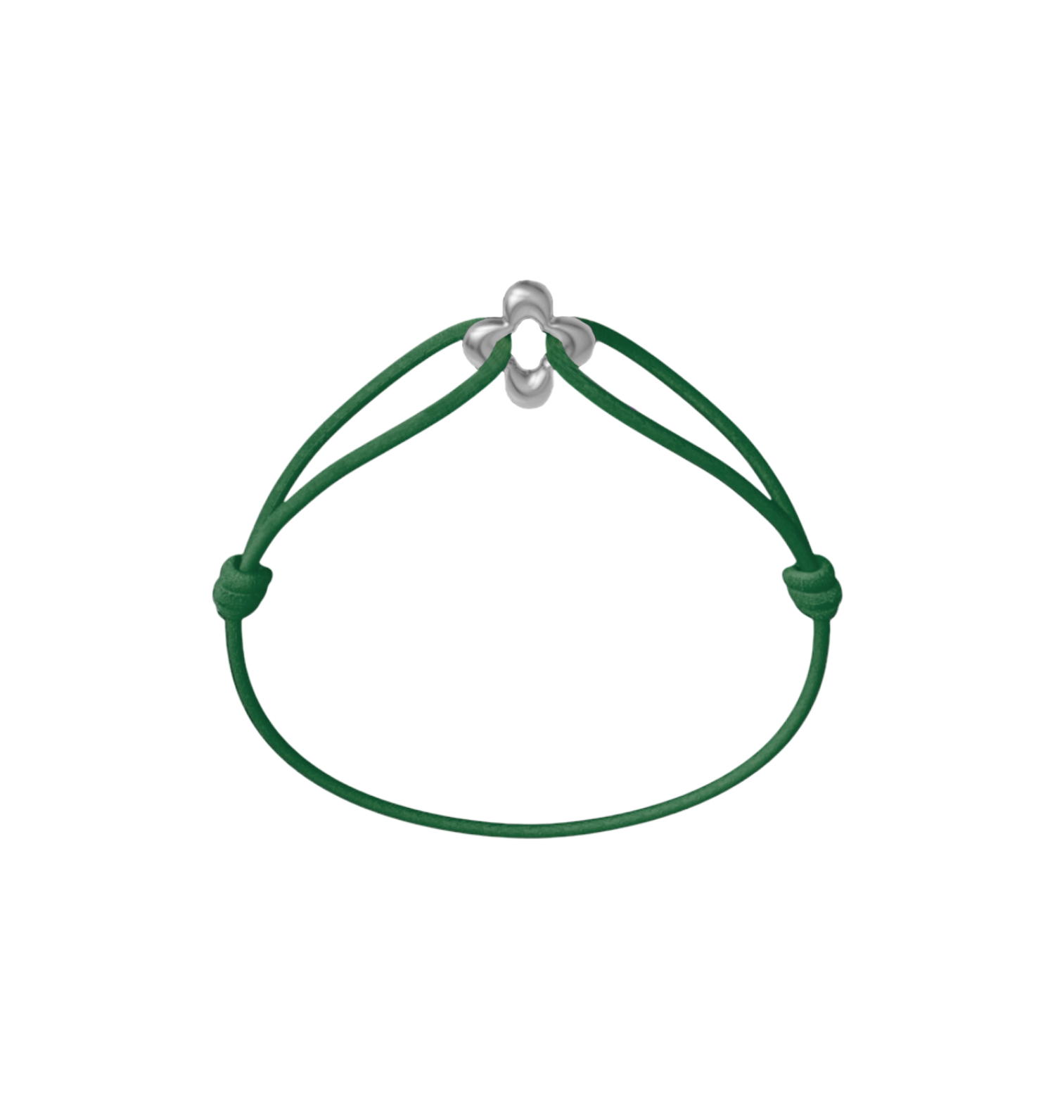 Mini Silver Clover Cord Bracelet