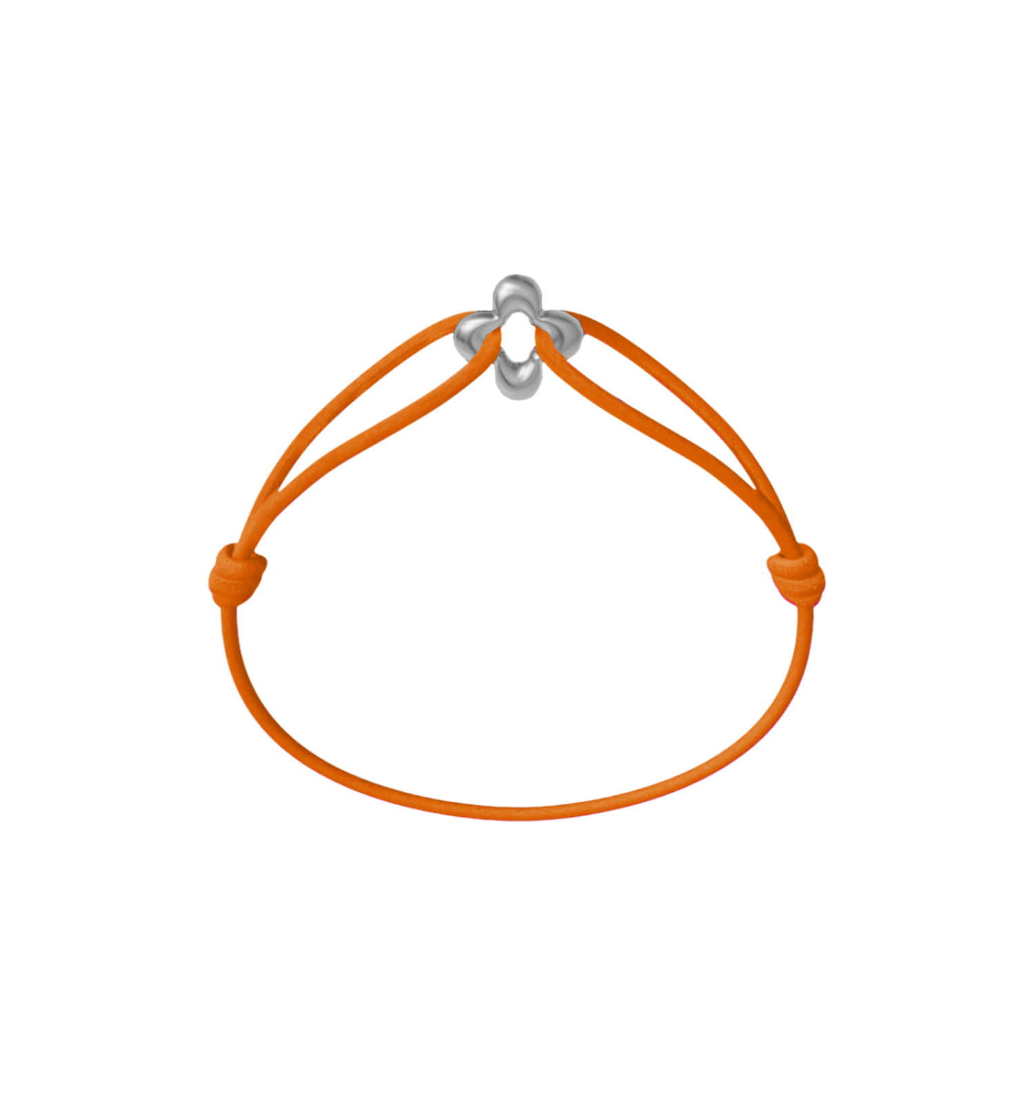 Mini Silver Clover Cord Bracelet