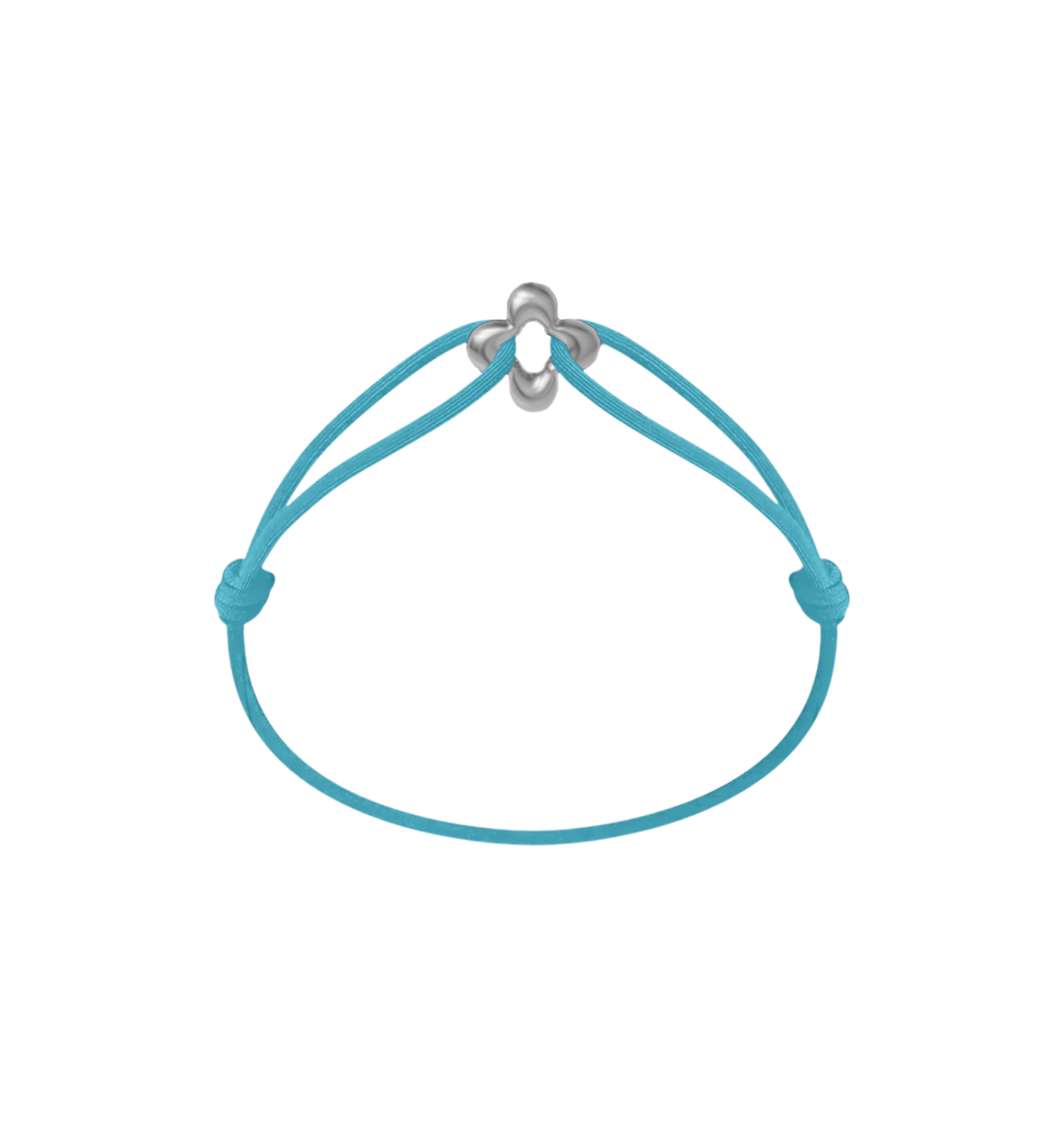 Mini Silver Clover Cord Bracelet