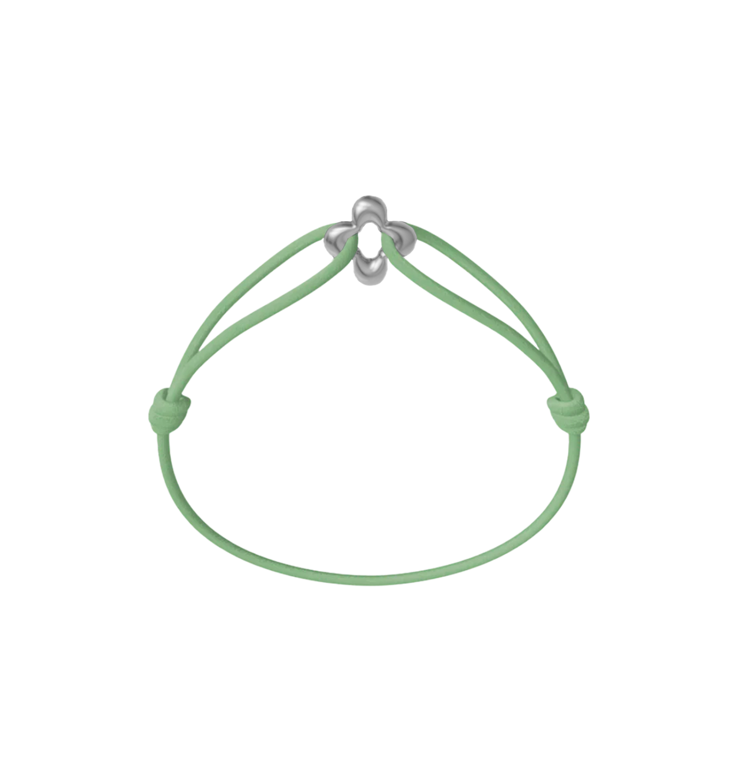 Mini Silver Clover Cord Bracelet