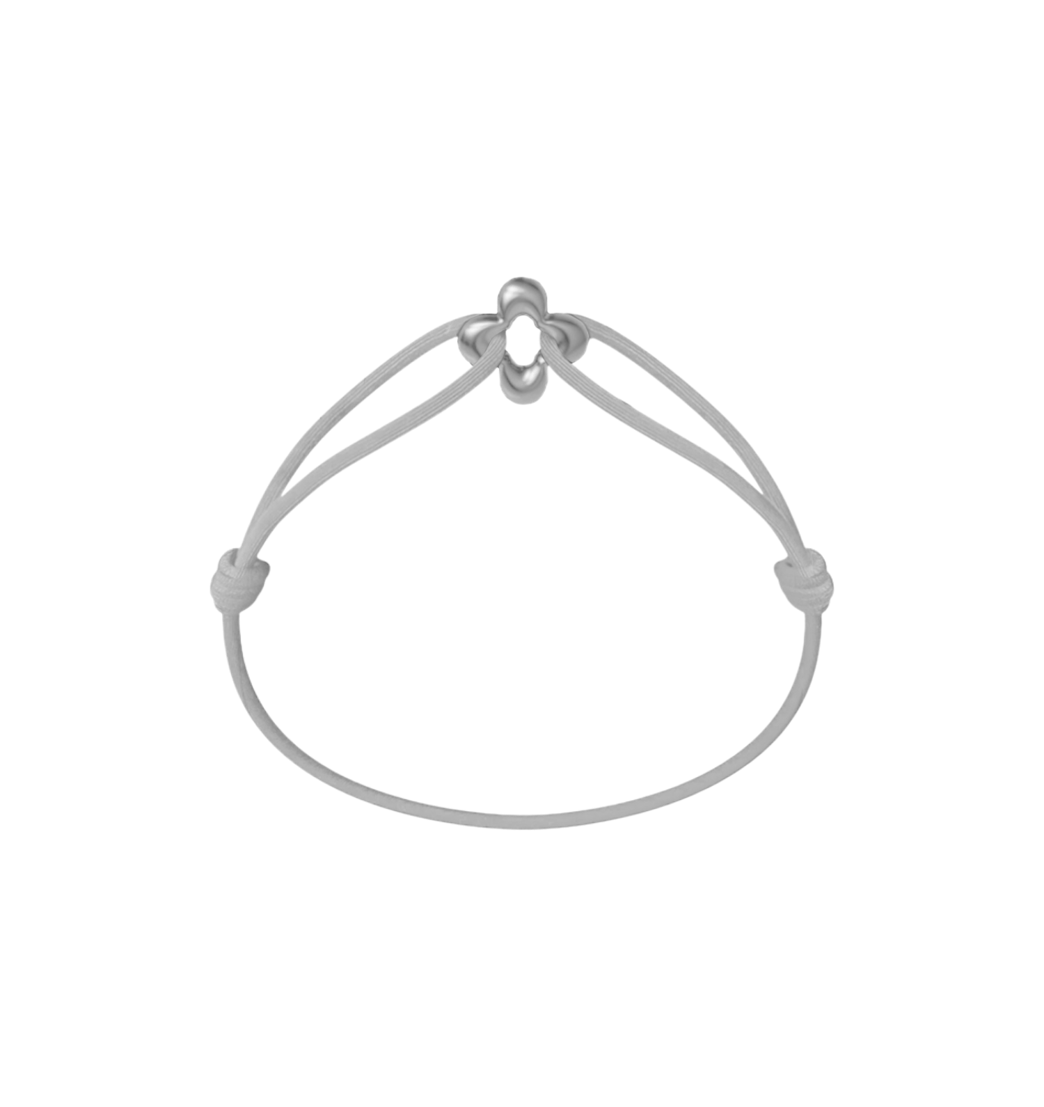Mini Silver Clover Cord Bracelet