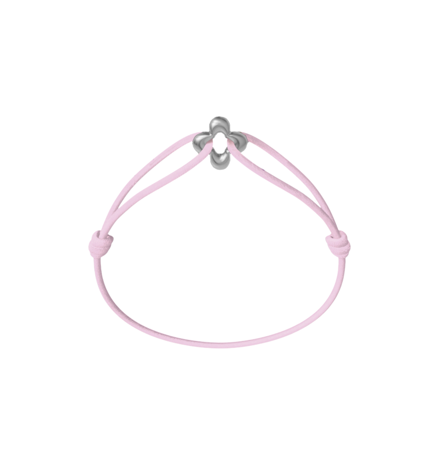 Mini Silver Clover Cord Bracelet