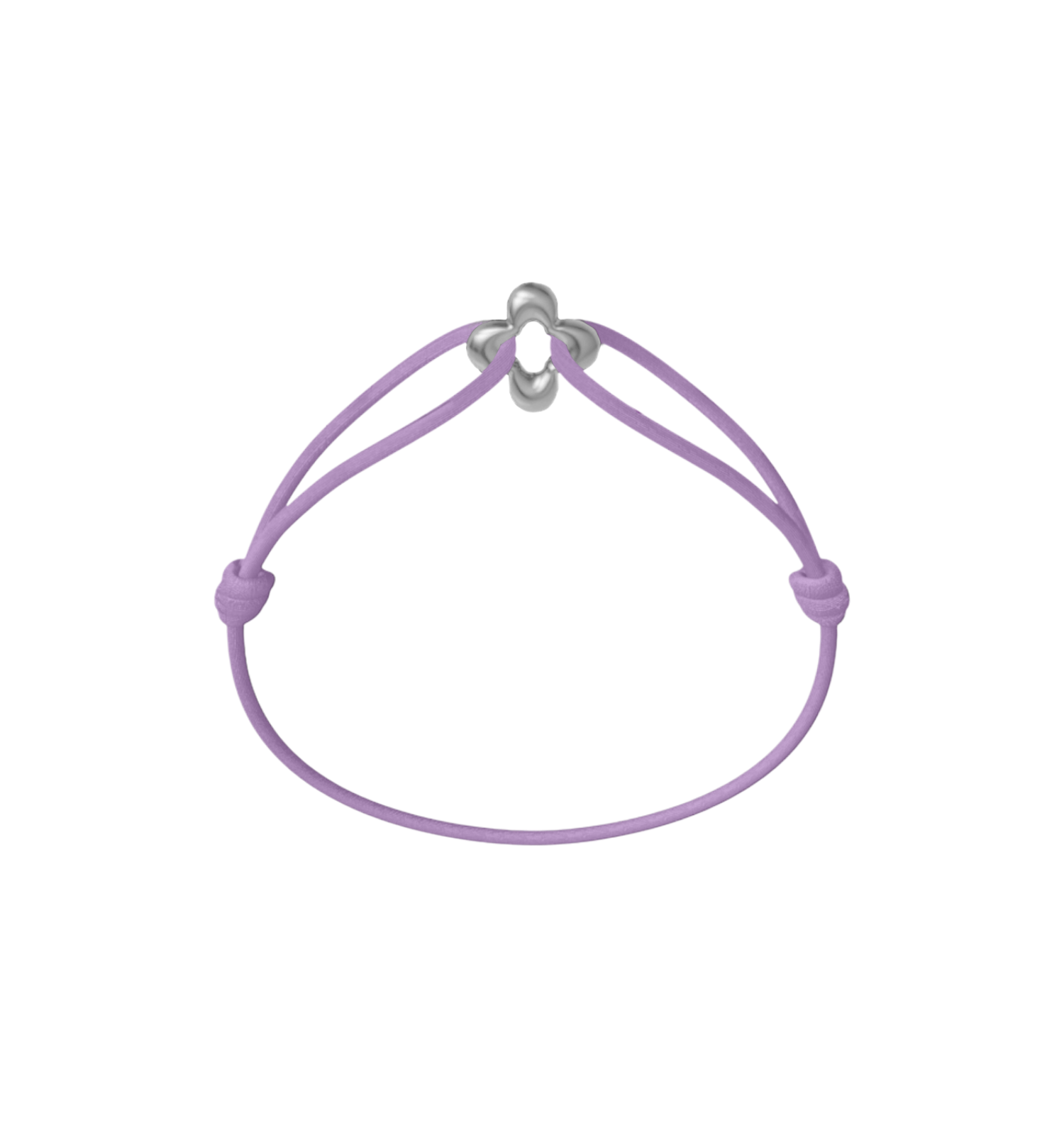 Mini Silver Clover Cord Bracelet