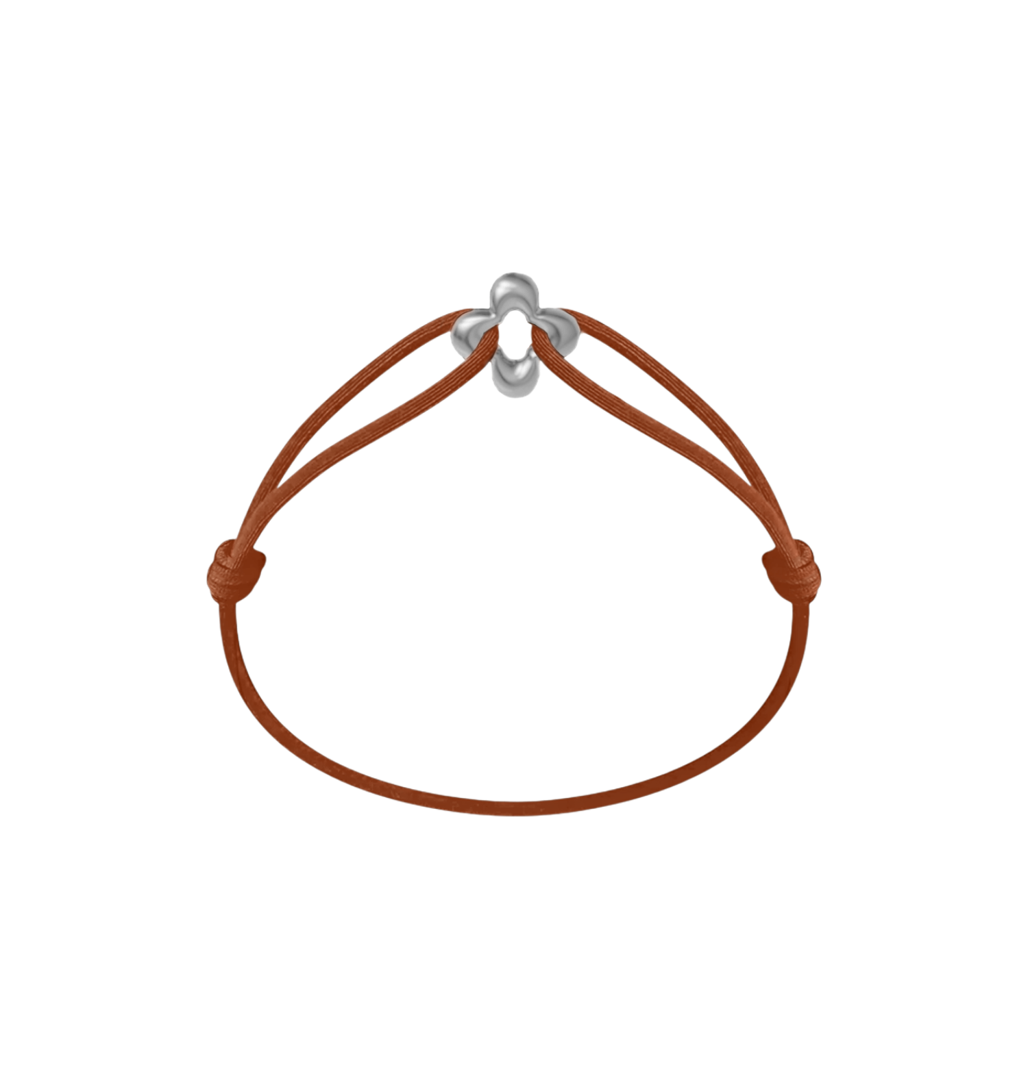 Mini Silver Clover Cord Bracelet