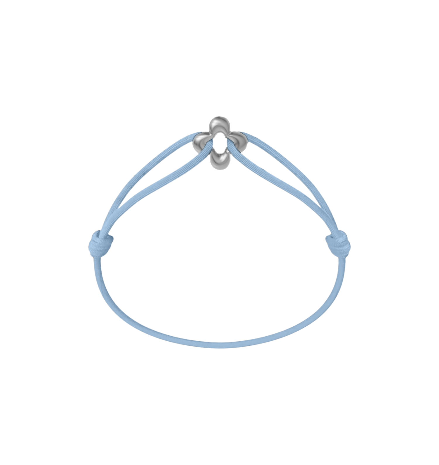 Mini Silver Clover Cord Bracelet