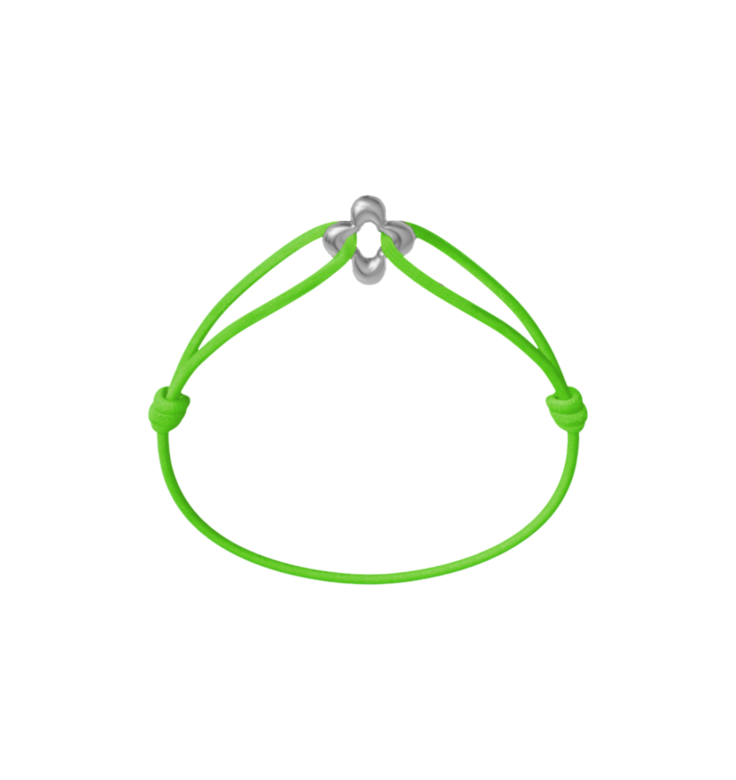 Mini Silver Clover Cord Bracelet
