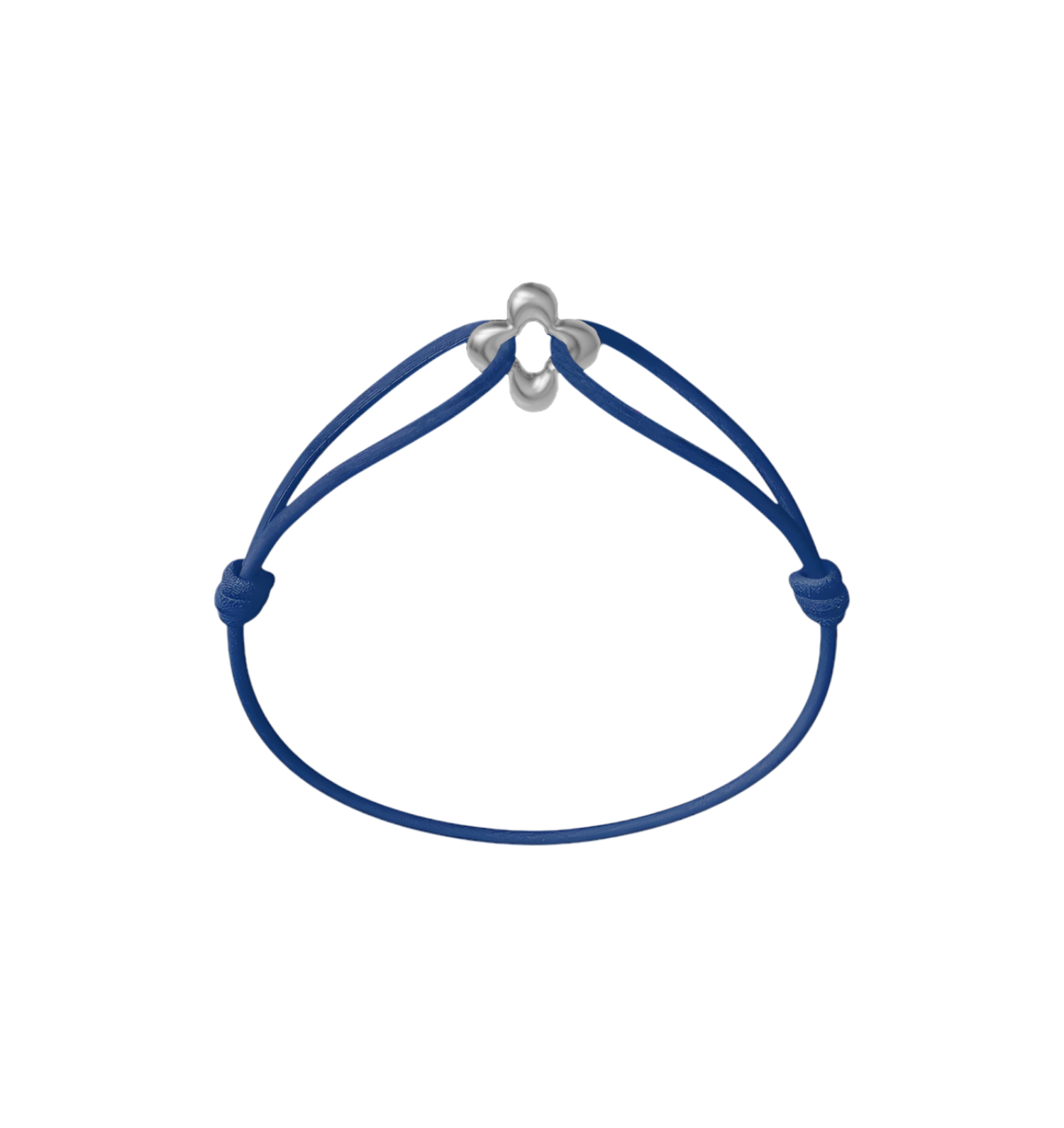 Mini Silver Clover Cord Bracelet
