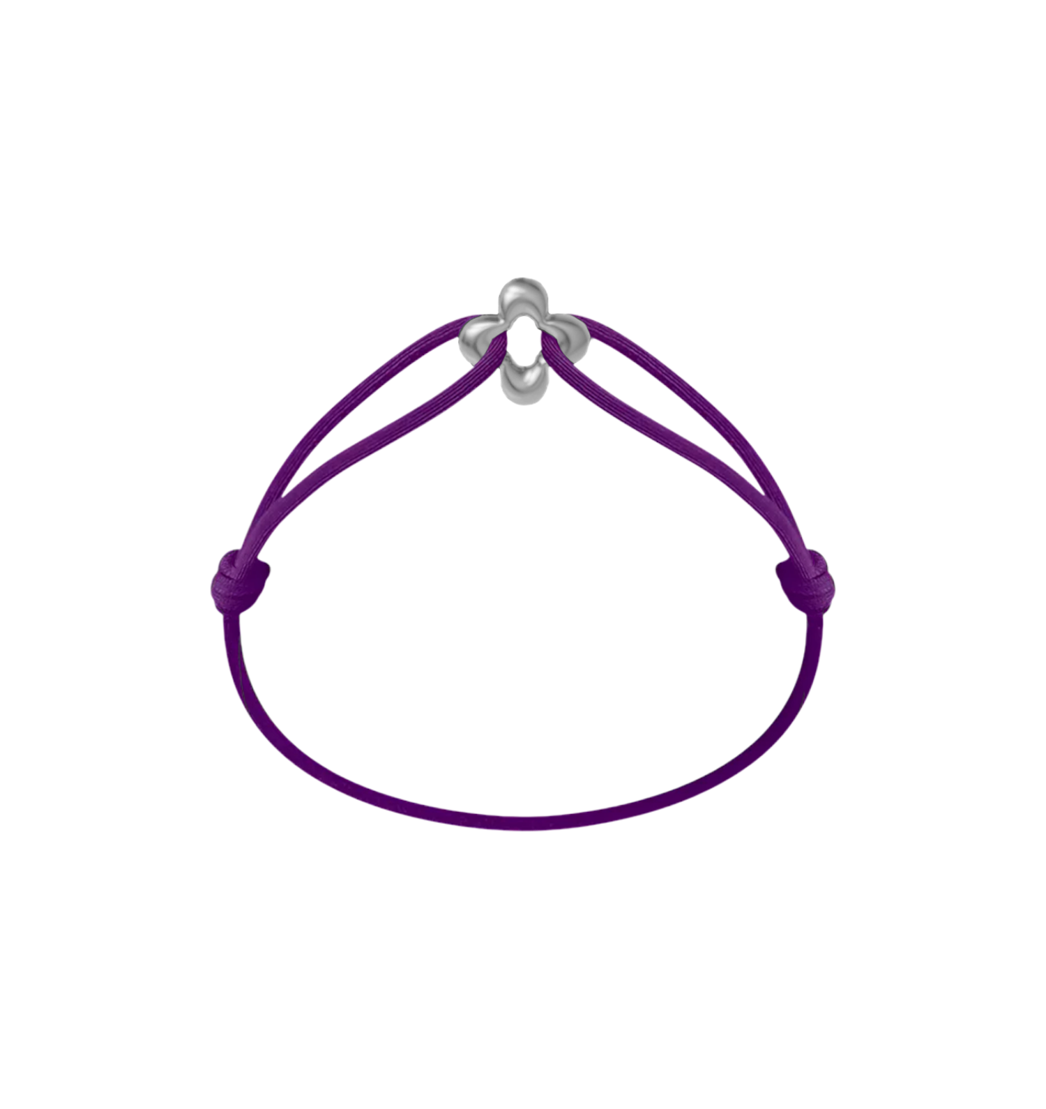 Mini Silver Clover Cord Bracelet