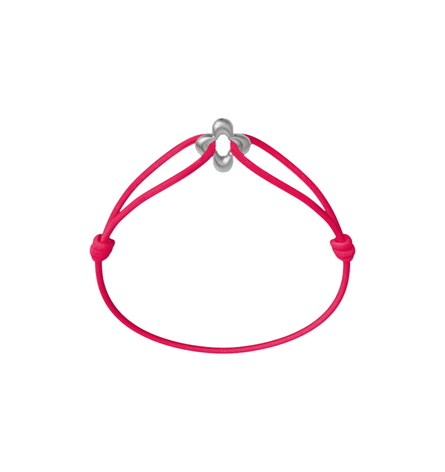 Mini Silver Clover Cord Bracelet