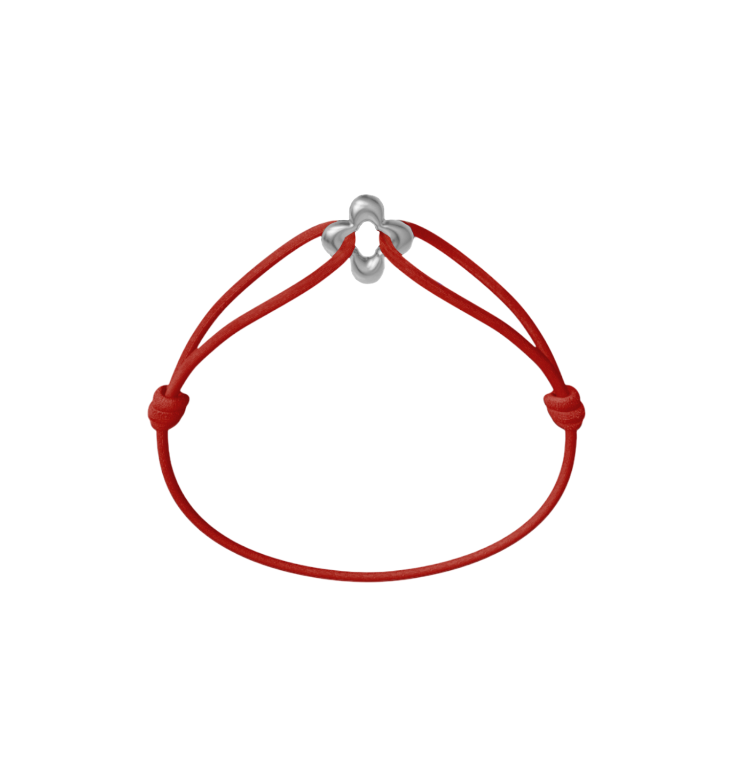 Mini Silver Clover Cord Bracelet